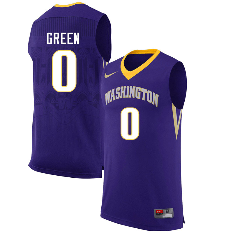 Men #0 Quade Green Washington Huskies College Basketball Jerseys Sale-Purple